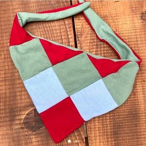 Handmade checkered handkerchief / bandana neck warmer